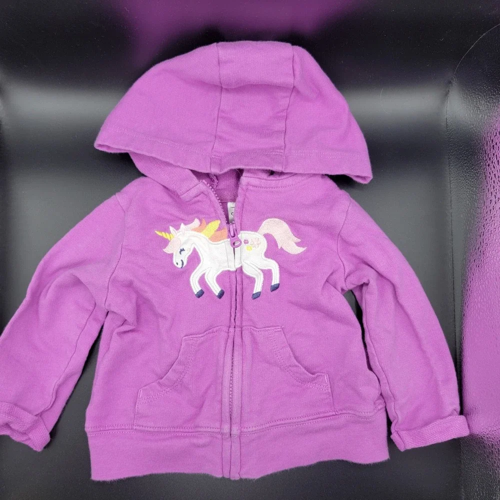 Baby's Hoodie Jacket by Carter's Purple in Color Size 6M